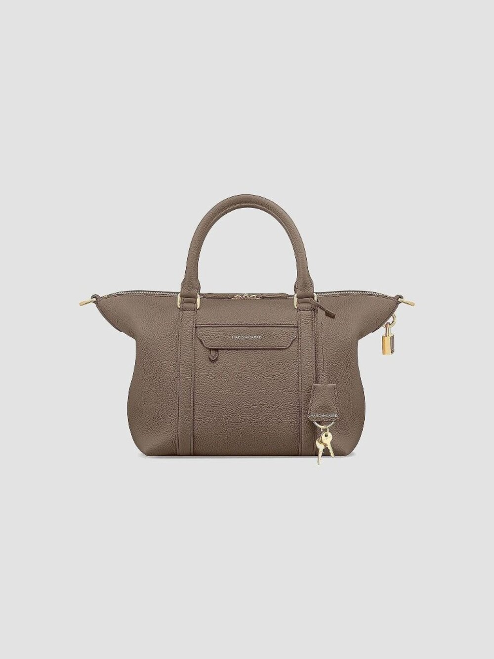 Maison de Sabre Small Weekender Leather Crossbody Bag Cashmere Clay